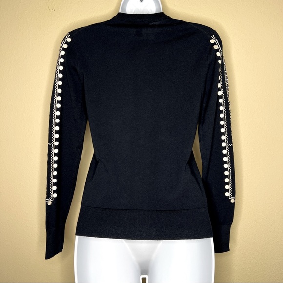 J CREW Navy Blue Jackie Embroidered Eyelet Cardigan Sweater - J1260 - Picture 9 of 13